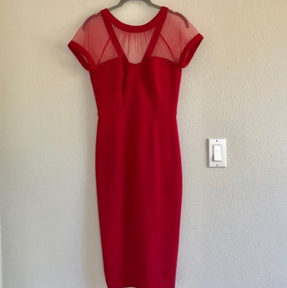 ❗Maggy London Red Illusion Dress 4P❗